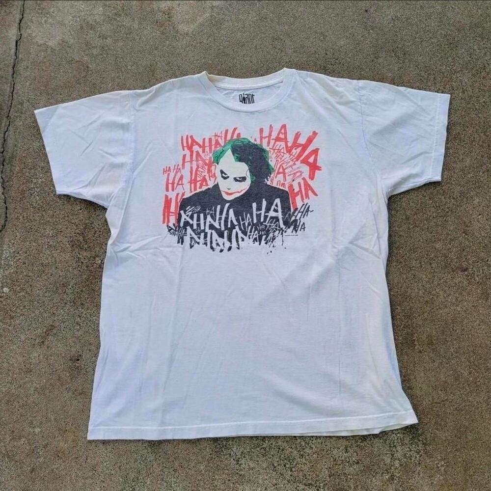 Vtg Y2k THE JOKER Ha Ha Ha Ha Ha DC Comics The Dark Knight Villain Tee Shirt Lg